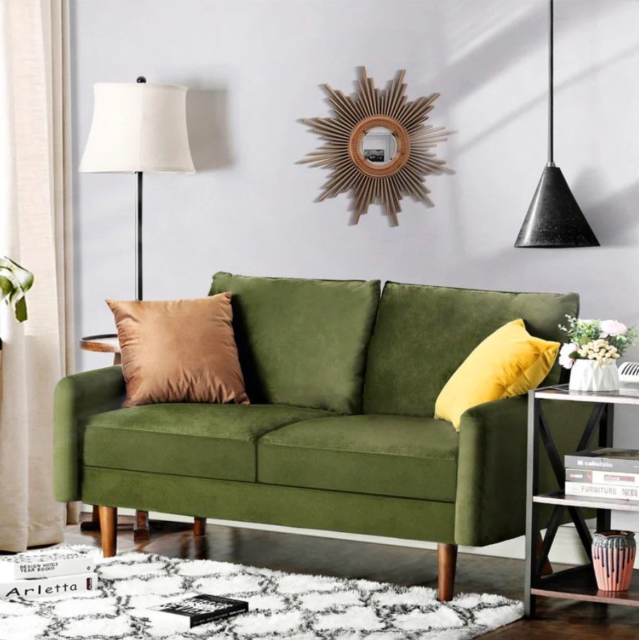 Hessville 56.3" Velvet Round Arm Loveseat thumbnail 2