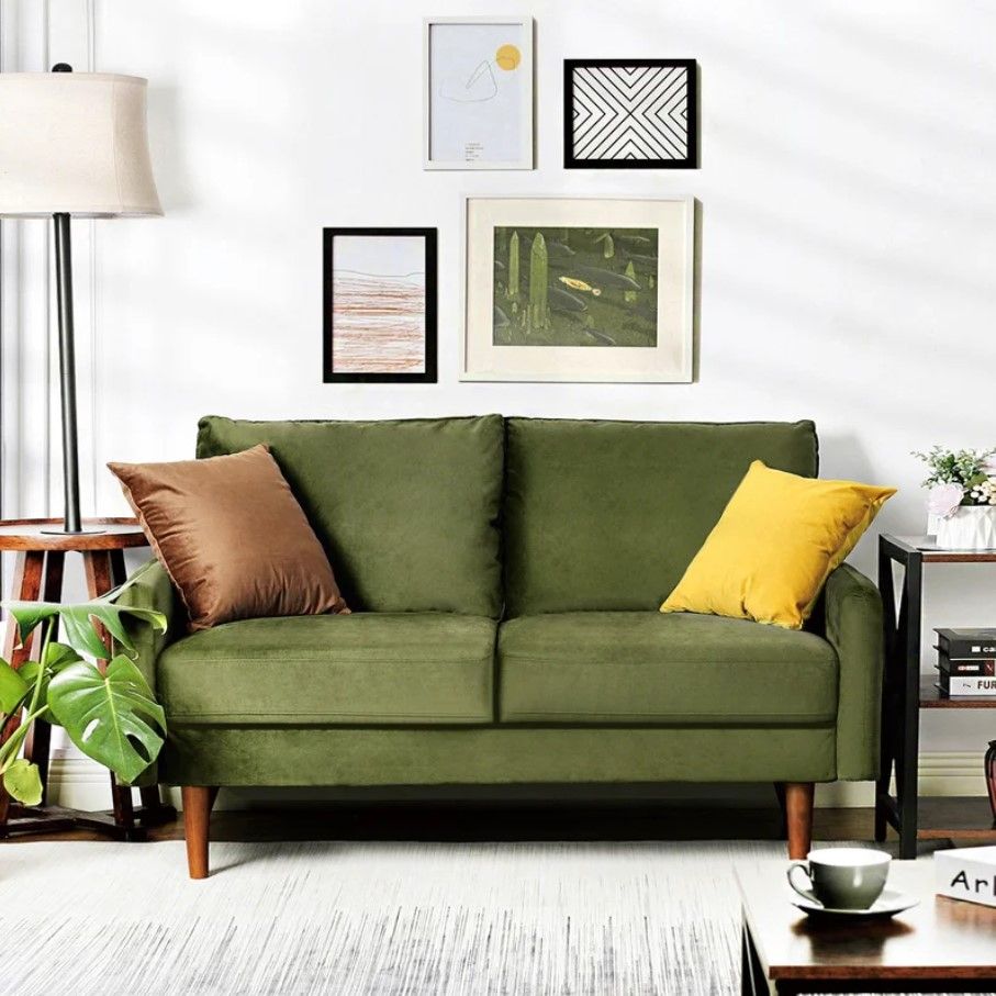 Hessville 56.3" Velvet Round Arm Loveseat thumbnail 3