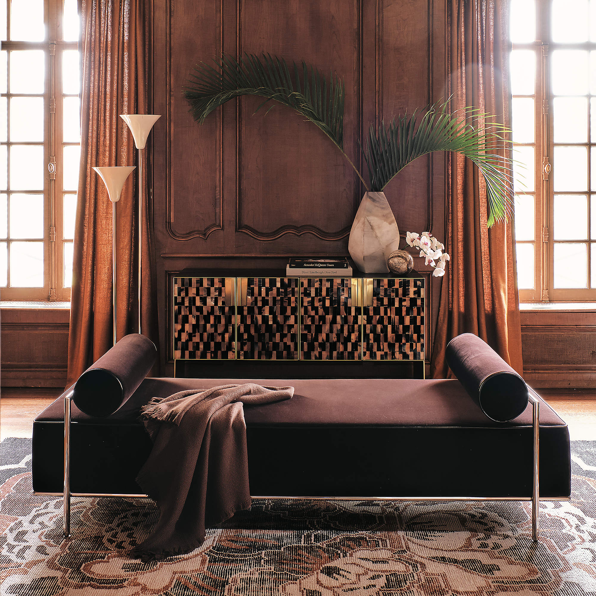 Allure Copper Floral Hand Knotted Wool Area Rug-8'x10' thumbnail 4