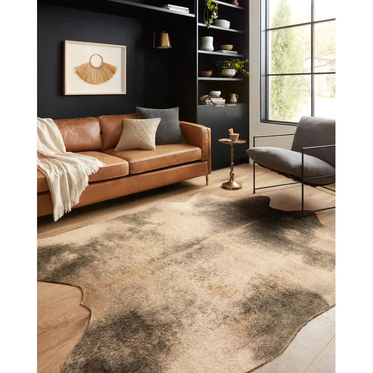 Altraud Faux Cowhide Beige Rug thumbnail 3