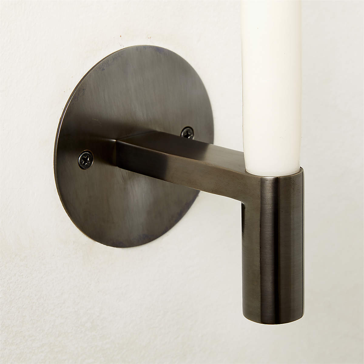 Forde Blackened Brass Wall Sconce Taper Candle Holder thumbnail 2