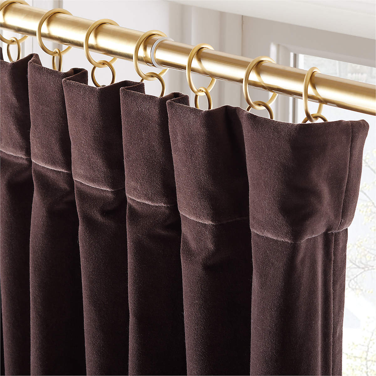 CHOCOLATE BROWN VELVET WINDOW CURTAIN PANEL thumbnail 2