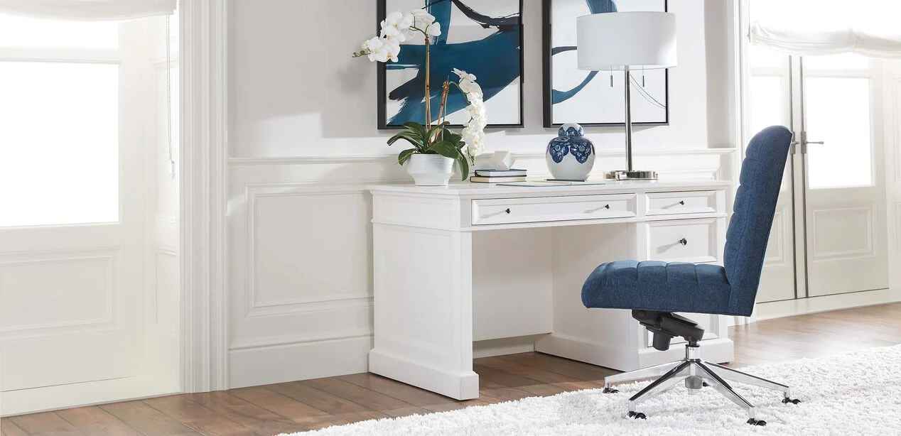 Slater Armless Leather Channel Back Desk Chair thumbnail 2