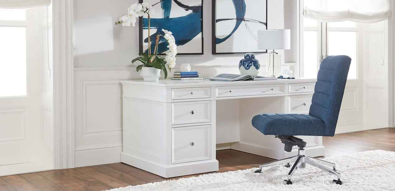 Slater Armless Leather Channel Back Desk Chair thumbnail 3
