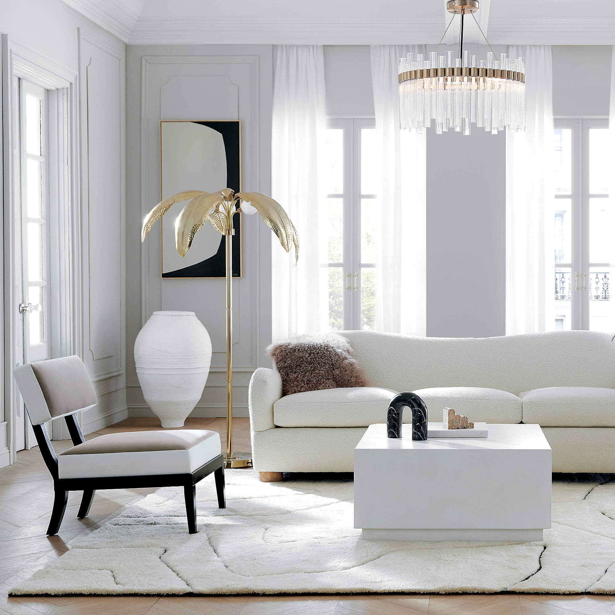 Palm Brass Finish Floor Lamp thumbnail 2