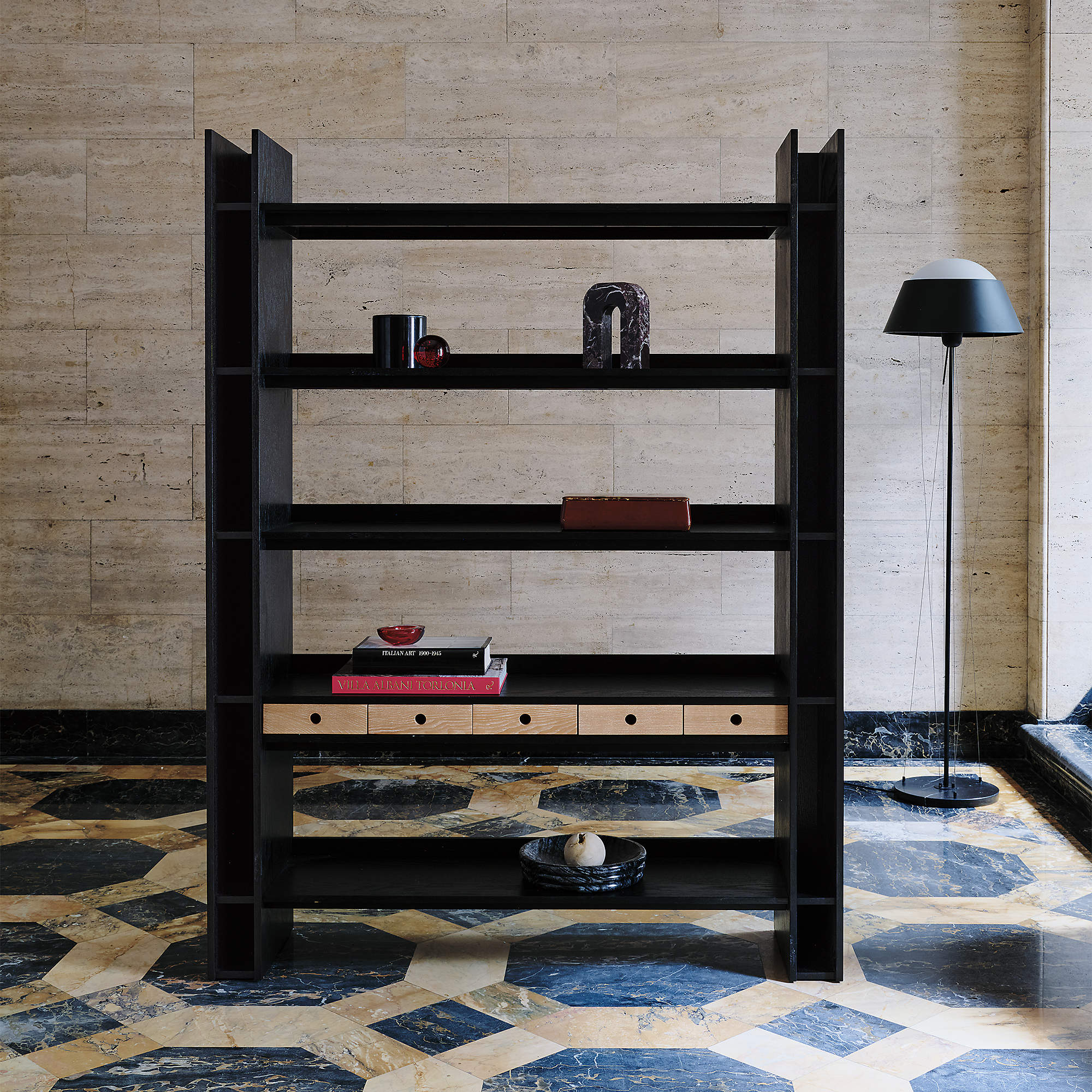 Genova Black Ebonized Oak Bookcase thumbnail 2