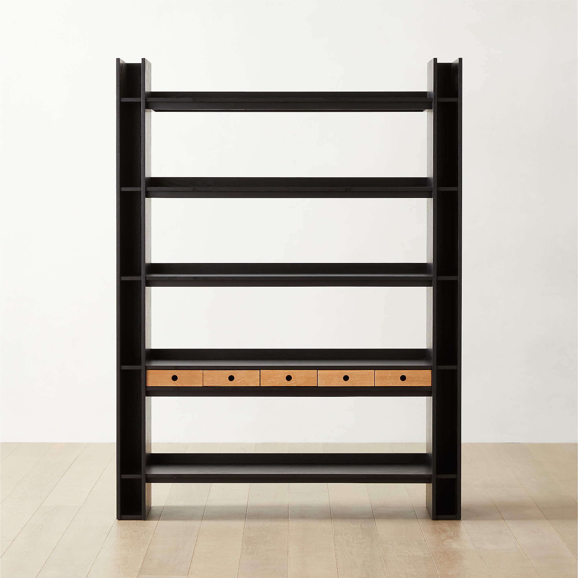 Genova Black Ebonized Oak Bookcase thumbnail 3