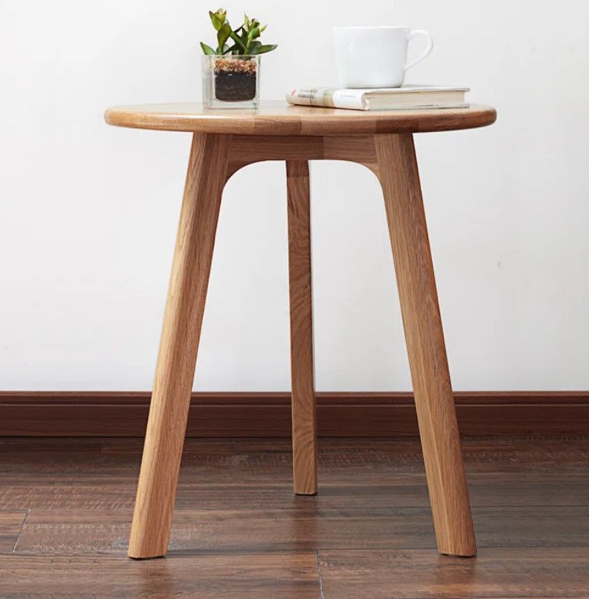 Round Wooden Small End Table thumbnail 2