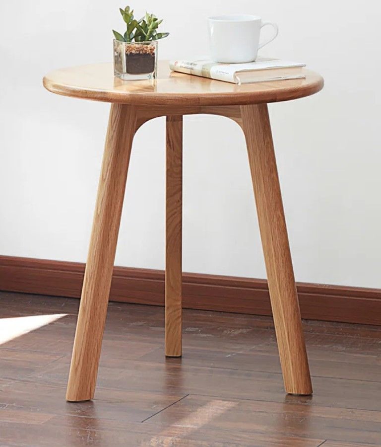 Round Wooden Small End Table thumbnail 3