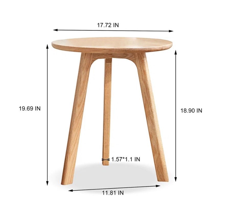 Round Wooden Small End Table thumbnail 5