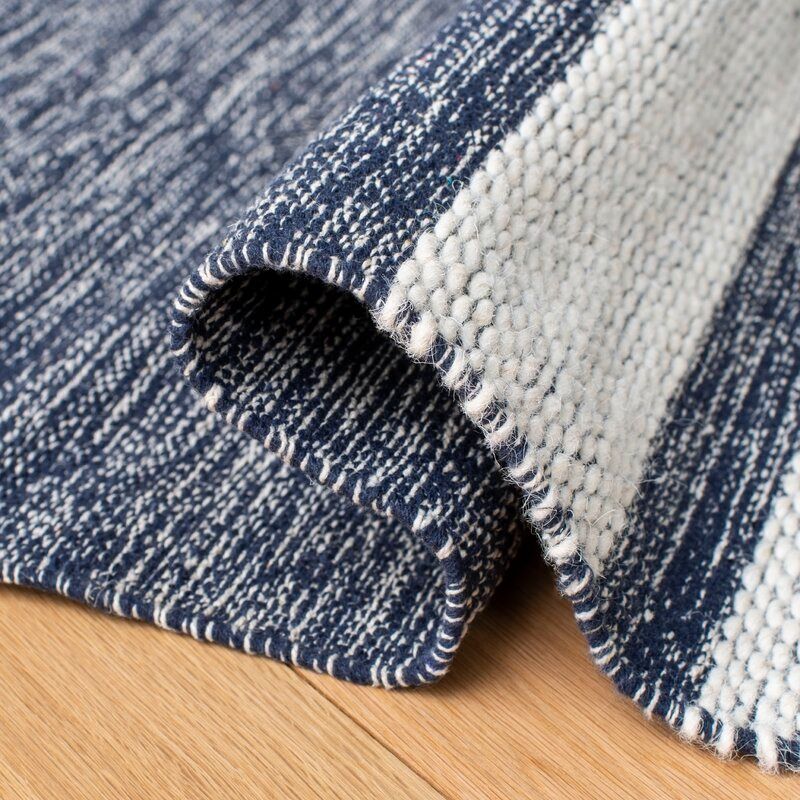 Alexio Handmade Flatweave Navy Rug 8x10 thumbnail 3