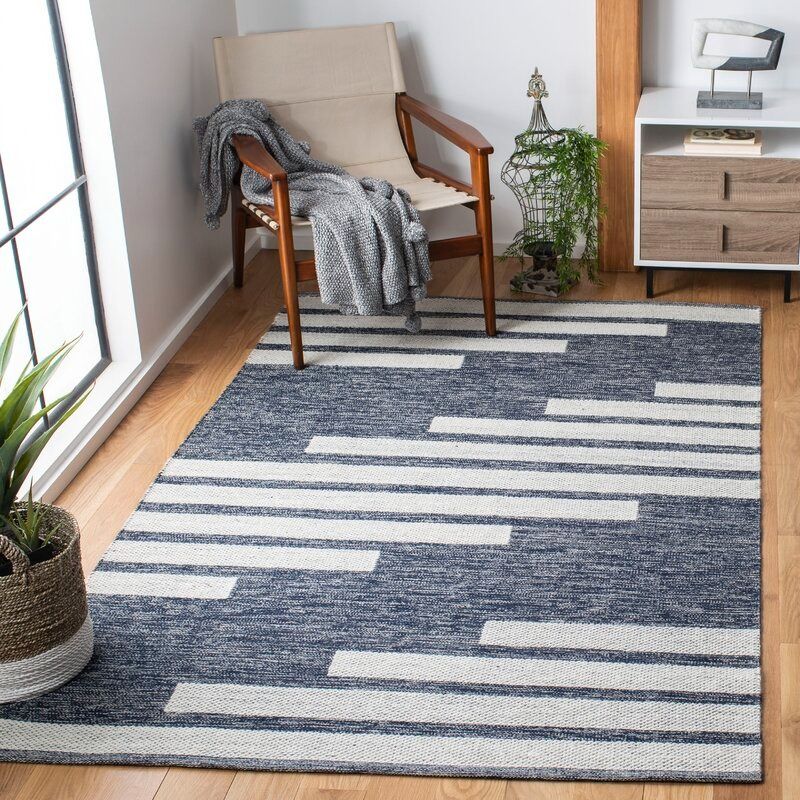Alexio Handmade Flatweave Navy Rug 9x12 thumbnail 2
