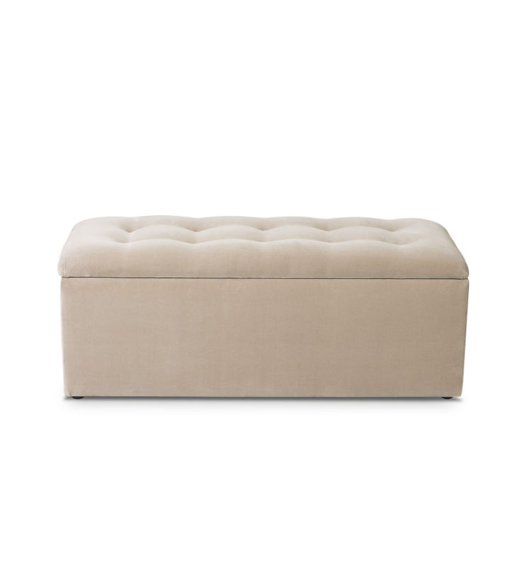 Velvet Dove Grey Storage Ottoman thumbnail 2