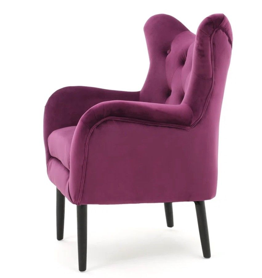 Danney 30'' Wide Tufted Velvet Wingback Chair thumbnail 3