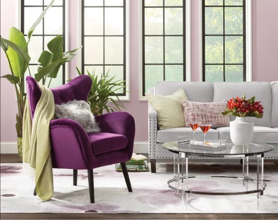Danney 30'' Wide Tufted Velvet Wingback Chair thumbnail 4