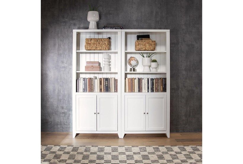 Westlawn 72" White Bookcase With Doors thumbnail 2