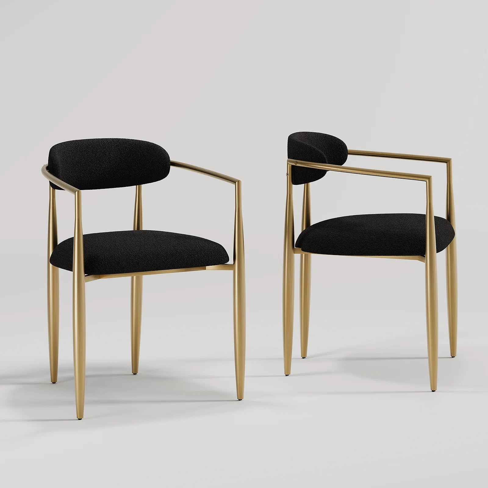 Mesurn Fabric Upholstered Dining Arm Chair-Set of 2 thumbnail 2