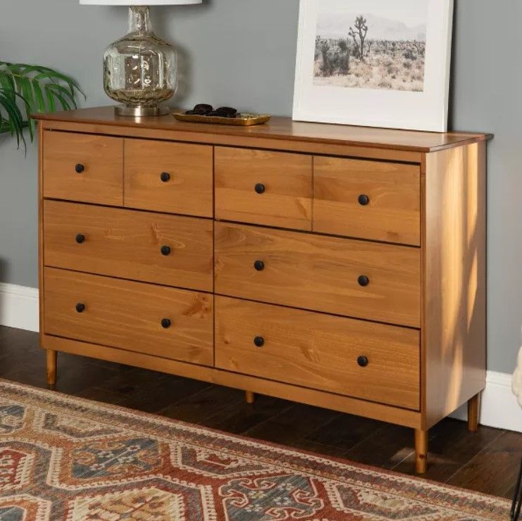 Stiva Classic Mid Century Modern Horizontal 6 Drawer Dresser thumbnail 2