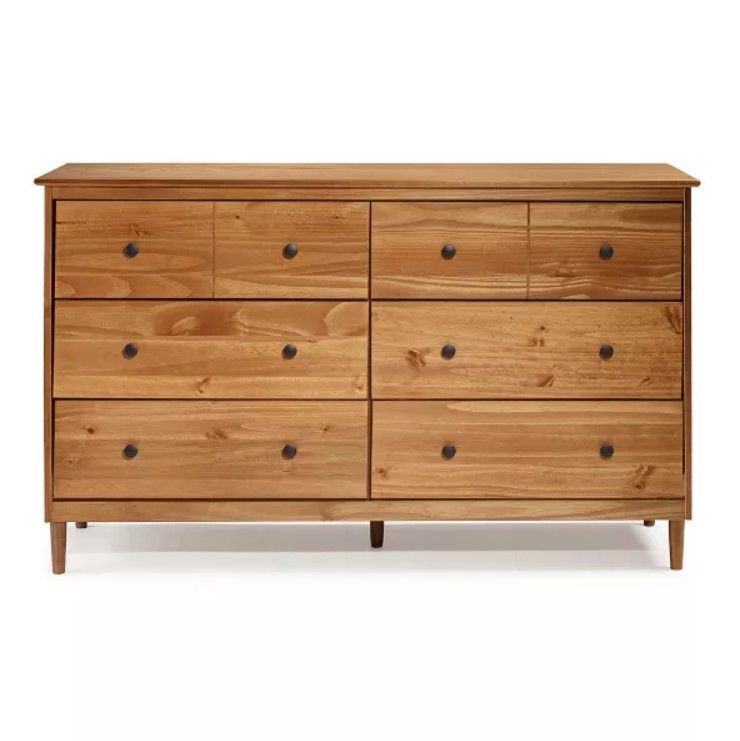 Stiva Classic Mid Century Modern Horizontal 6 Drawer Dresser thumbnail 3