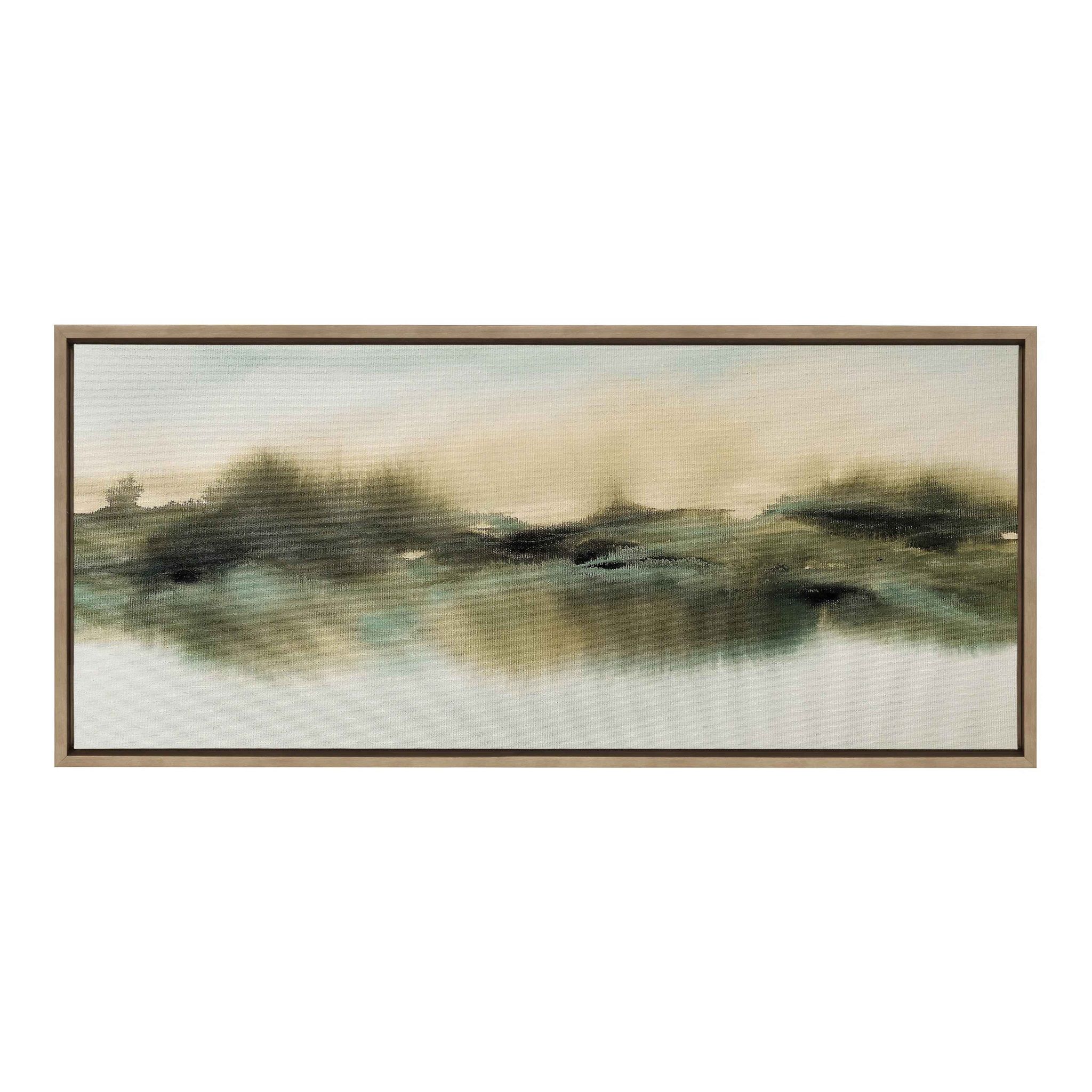 Soft Abstract Watercolor Landscape by Amy Lighthall Floater Frame Print on Canvas-18"x40" thumbnail 3