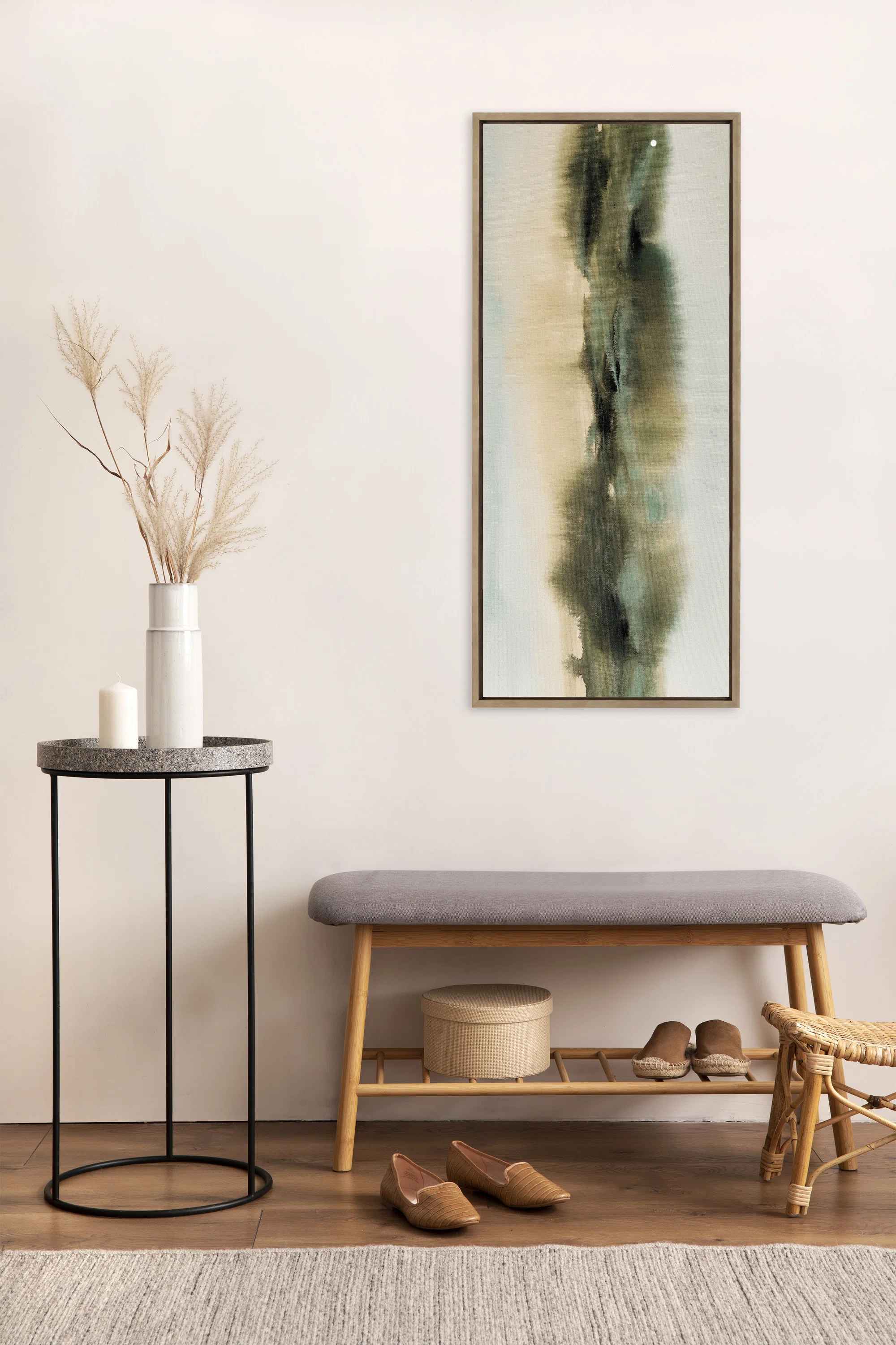 Soft Abstract Watercolor Landscape by Amy Lighthall Floater Frame Print on Canvas-18"x40" thumbnail 4