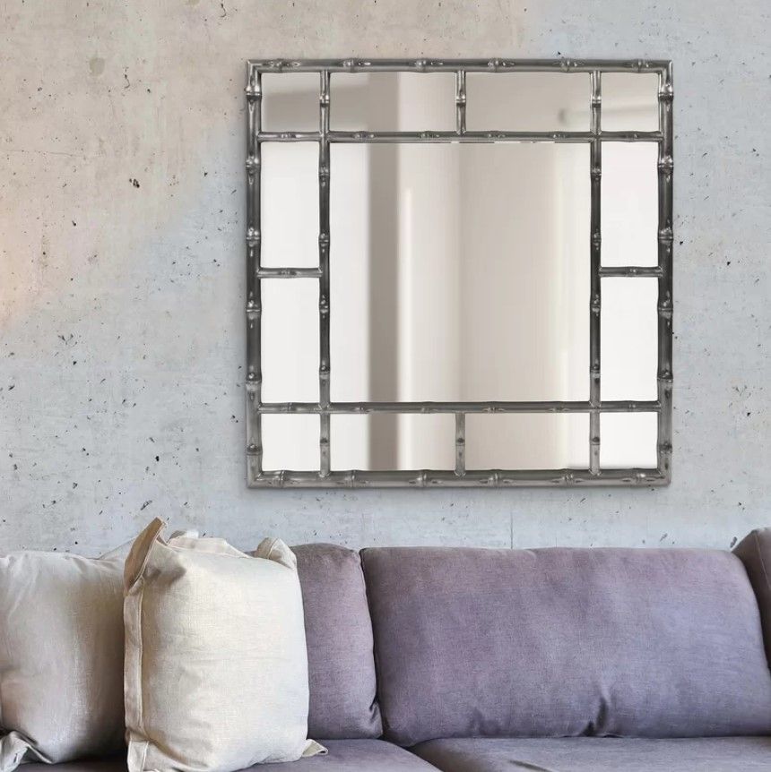 Eile Bamboo Modern and Contemporary Frameless Accent Mirror thumbnail 2