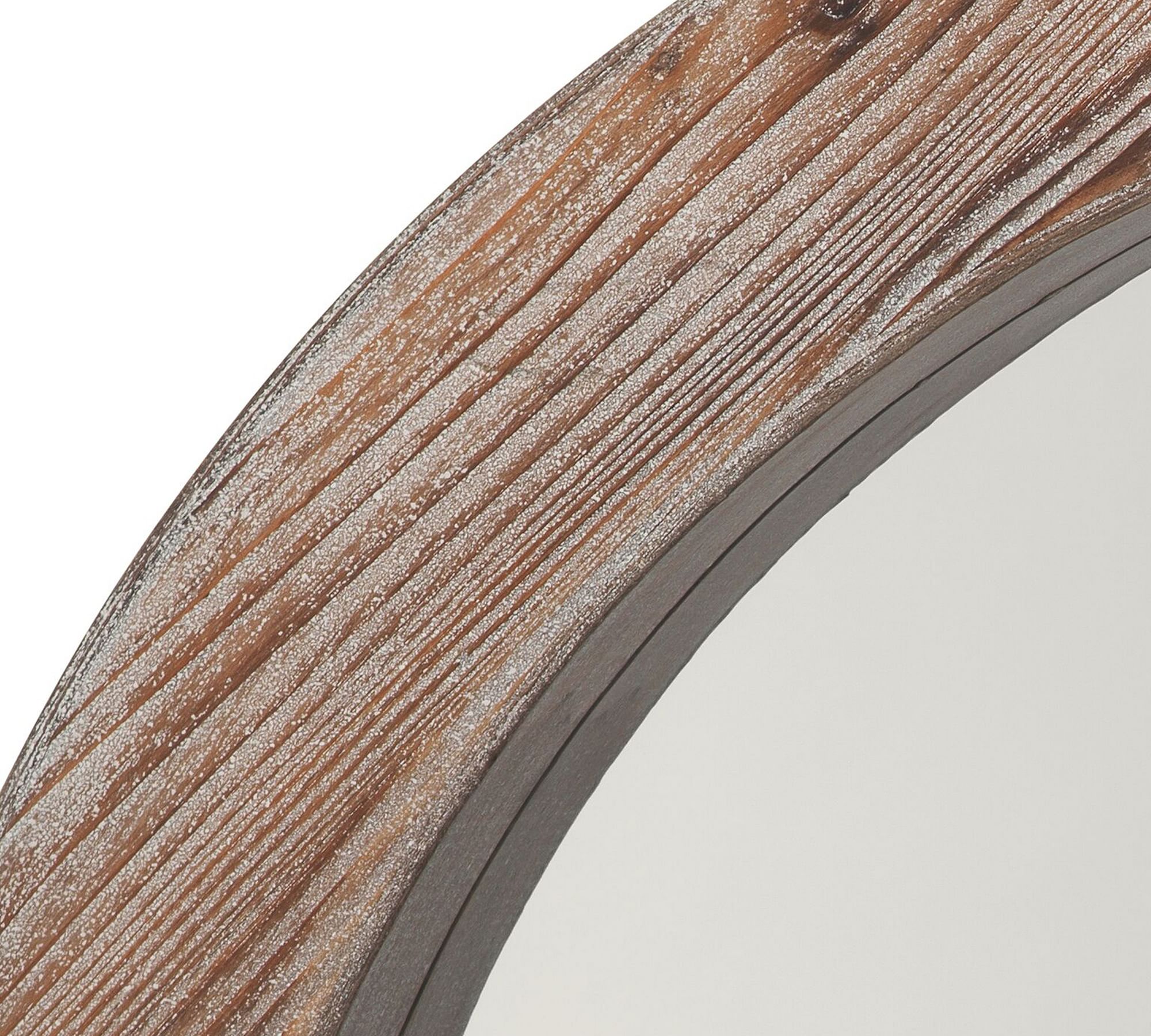 Round Wood Framed Wall Mirror thumbnail 3