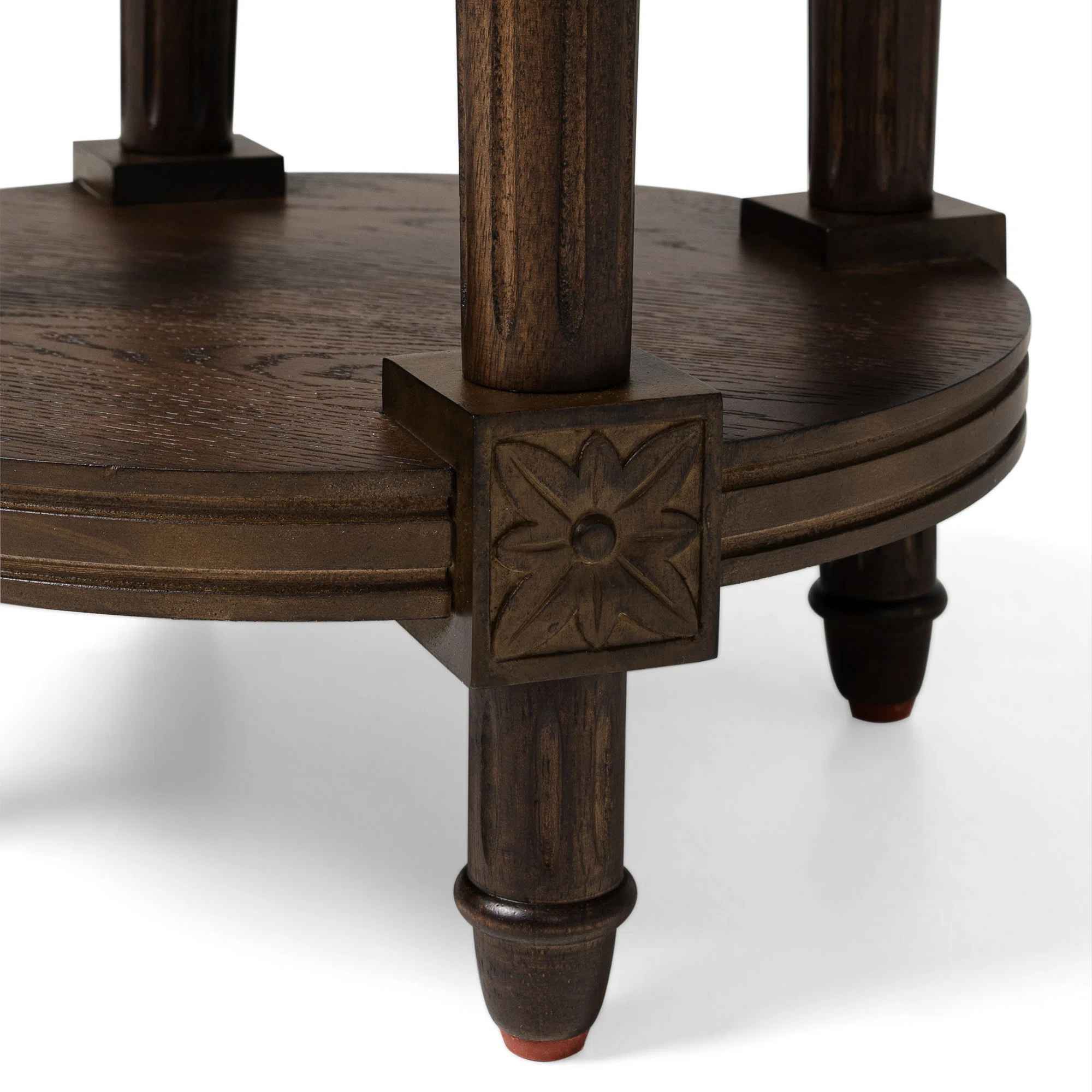 Maven Lane Pullman Traditional Round Wooden Side Table thumbnail 4