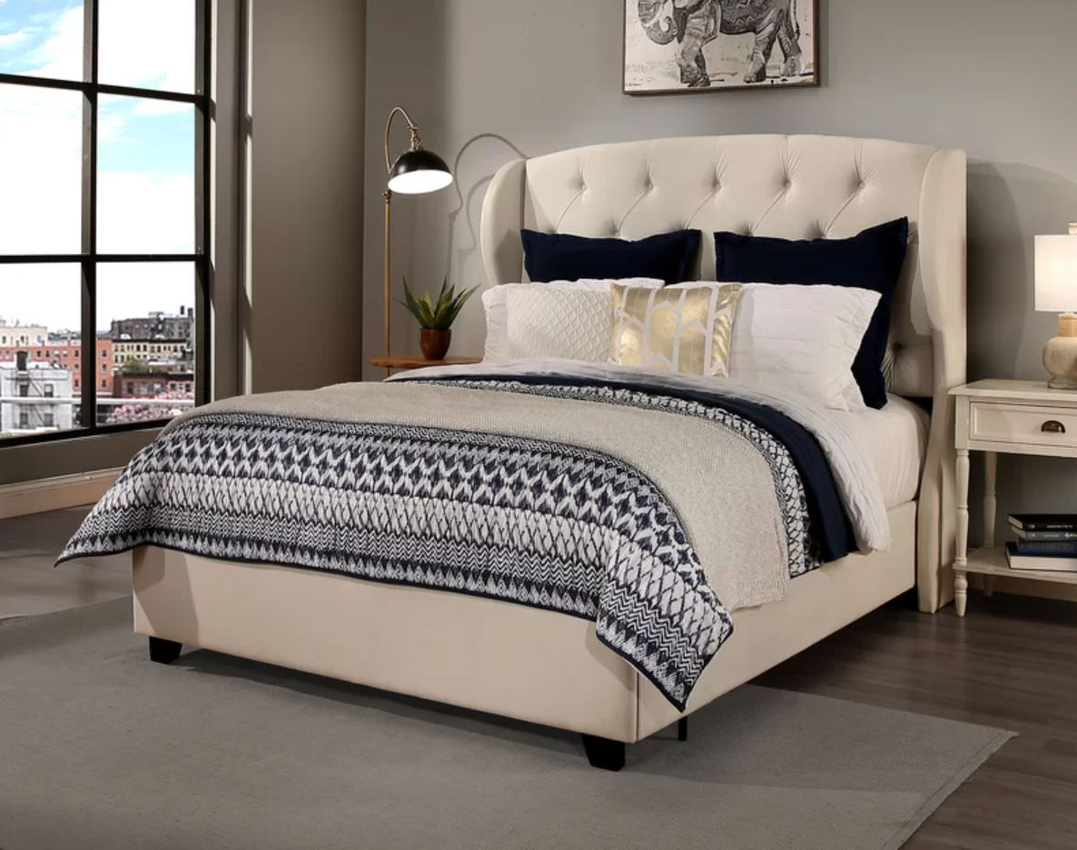 Tyne Upholstered Wingback Storage Bed Queen thumbnail 3