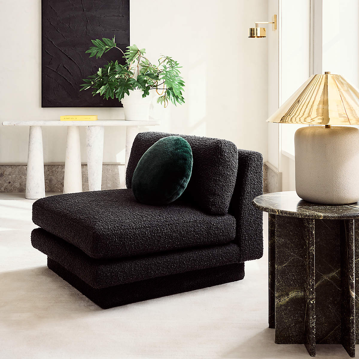 PASAR ROUND GREEN MARBLE SIDE TABLE thumbnail 3