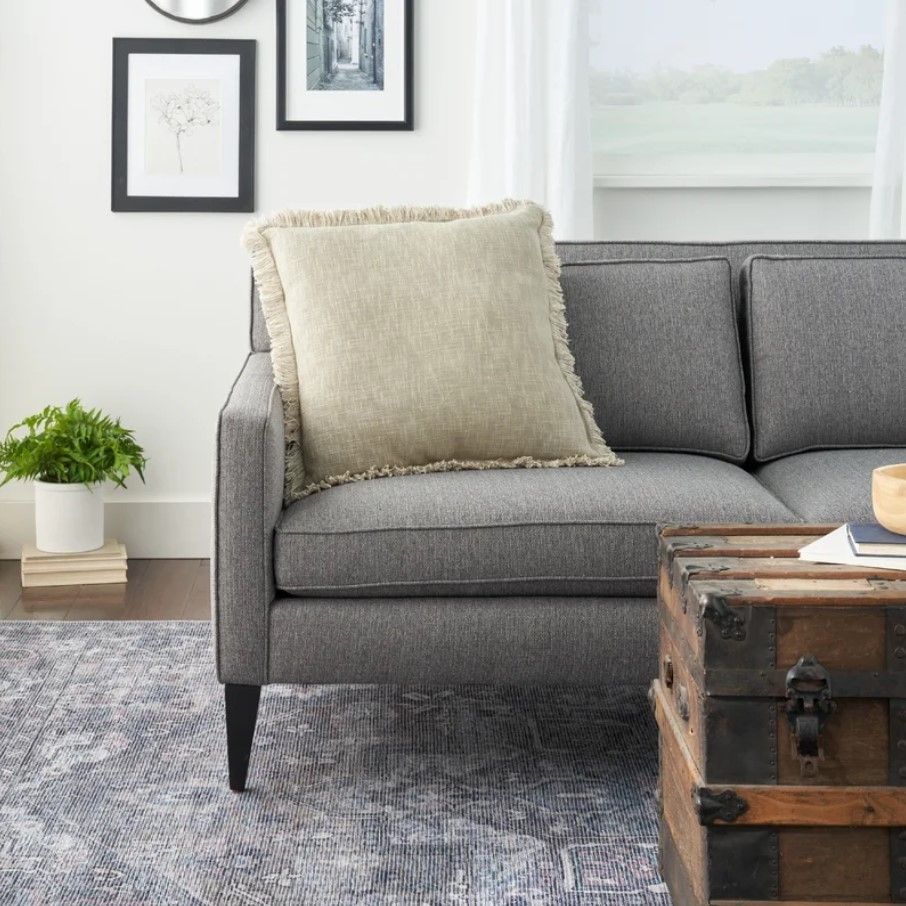 Nicolecurtis Fringed Cotton Throw Pillow thumbnail 2