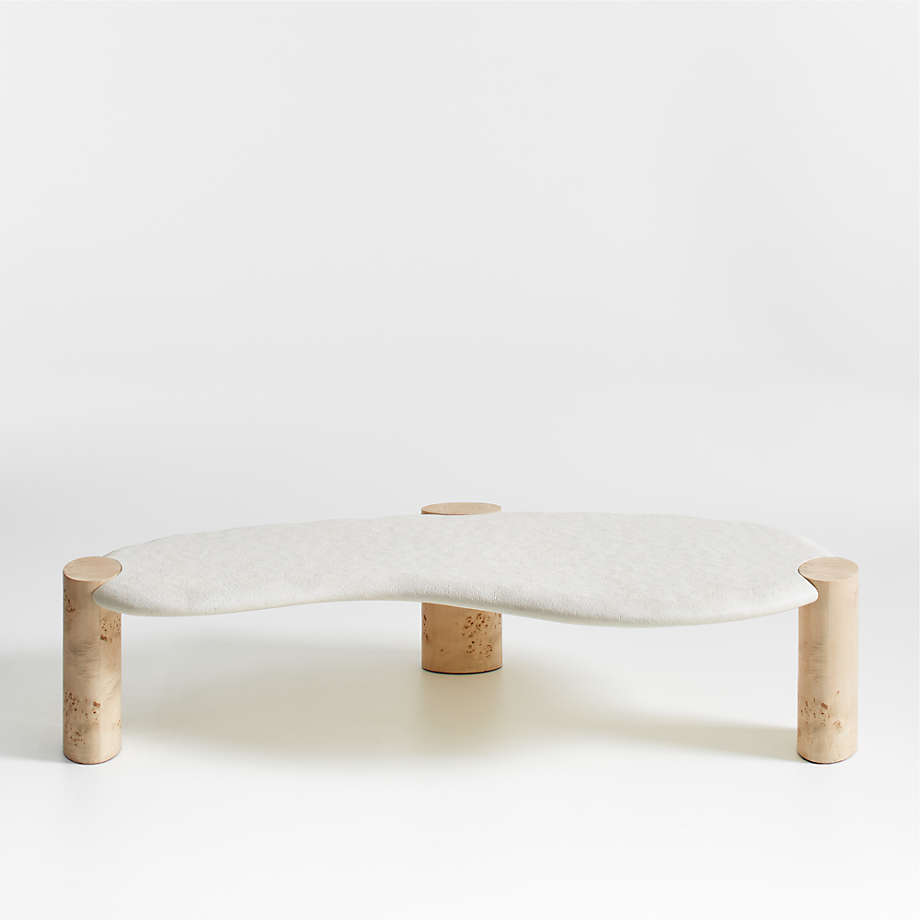 Sassolino Concrete and Burl Wood 68" Coffee Table by Athena Calderone thumbnail 11