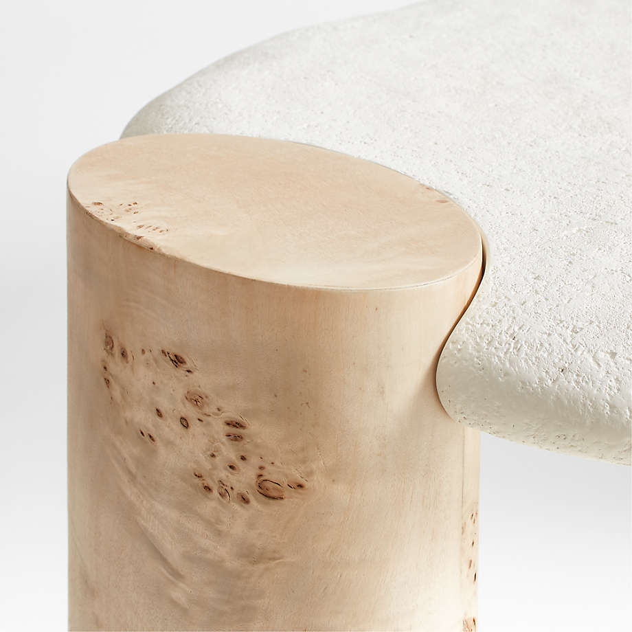 Sassolino Concrete and Burl Wood 68" Coffee Table by Athena Calderone thumbnail 12