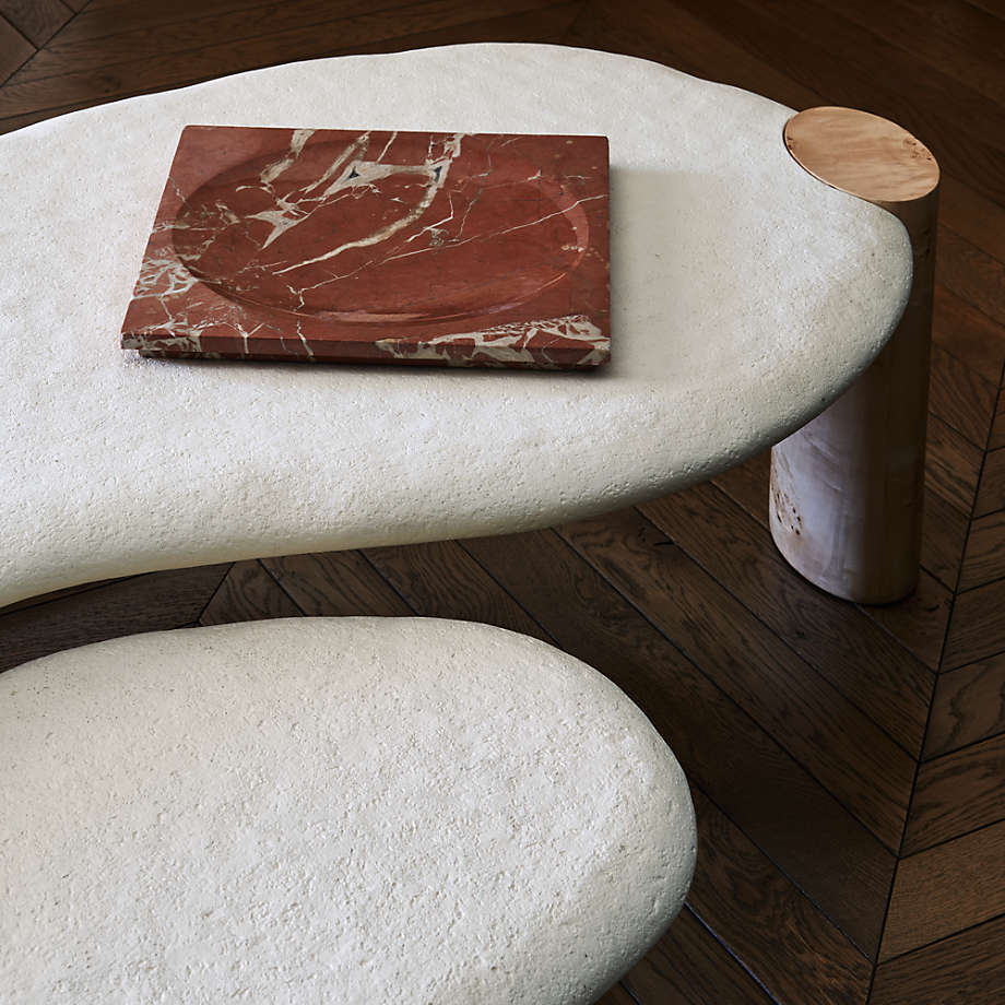 Sassolino Concrete and Burl Wood 68" Coffee Table by Athena Calderone thumbnail 5