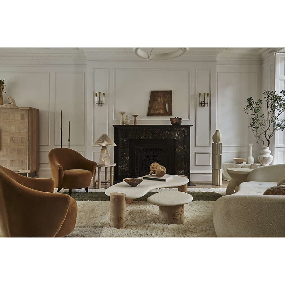 Sassolino Concrete and Burl Wood 68" Coffee Table by Athena Calderone thumbnail 8