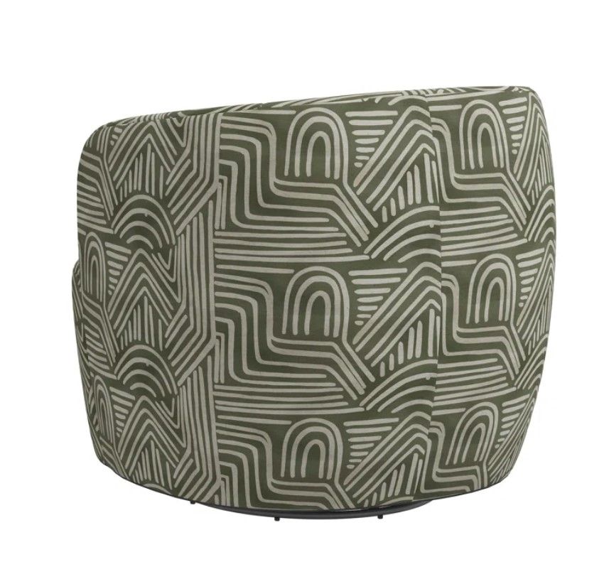 Mina Upholstered Swivel Barrel Chair thumbnail 2