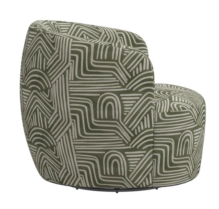 Mina Upholstered Swivel Barrel Chair thumbnail 3