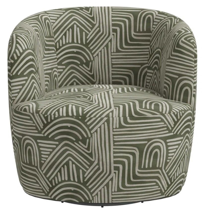 Mina Upholstered Swivel Barrel Chair thumbnail 4