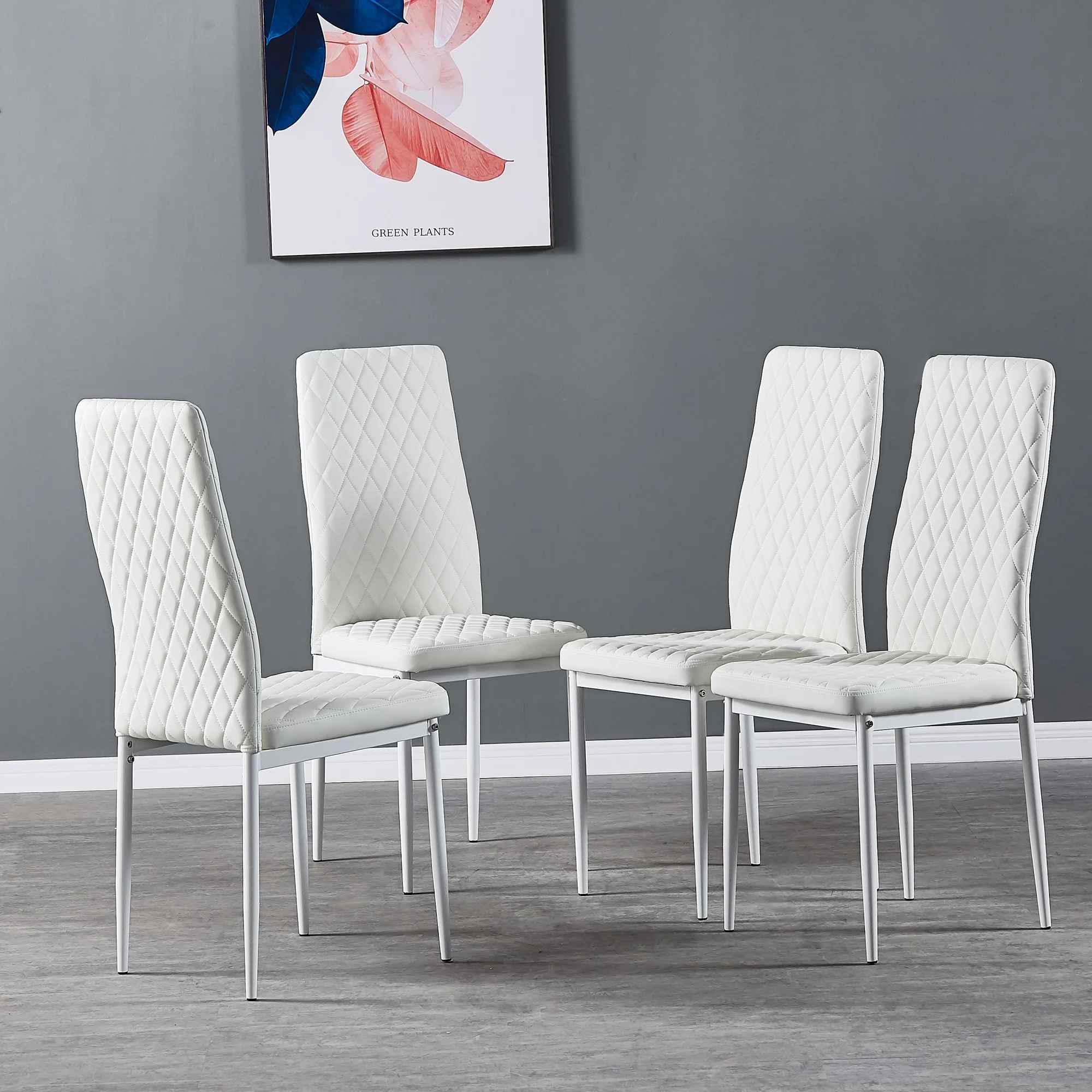 Modern Minimalist Leather Dining Chair-Set of 6 thumbnail 11