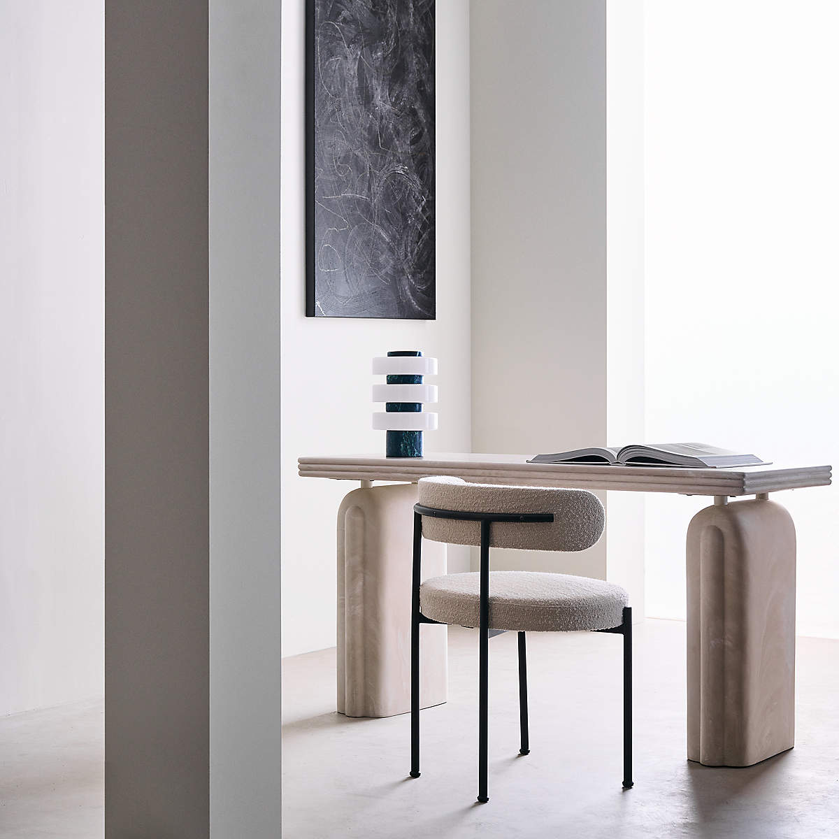 REMOLI SWIRLED CREAM RESIN DESK thumbnail 3