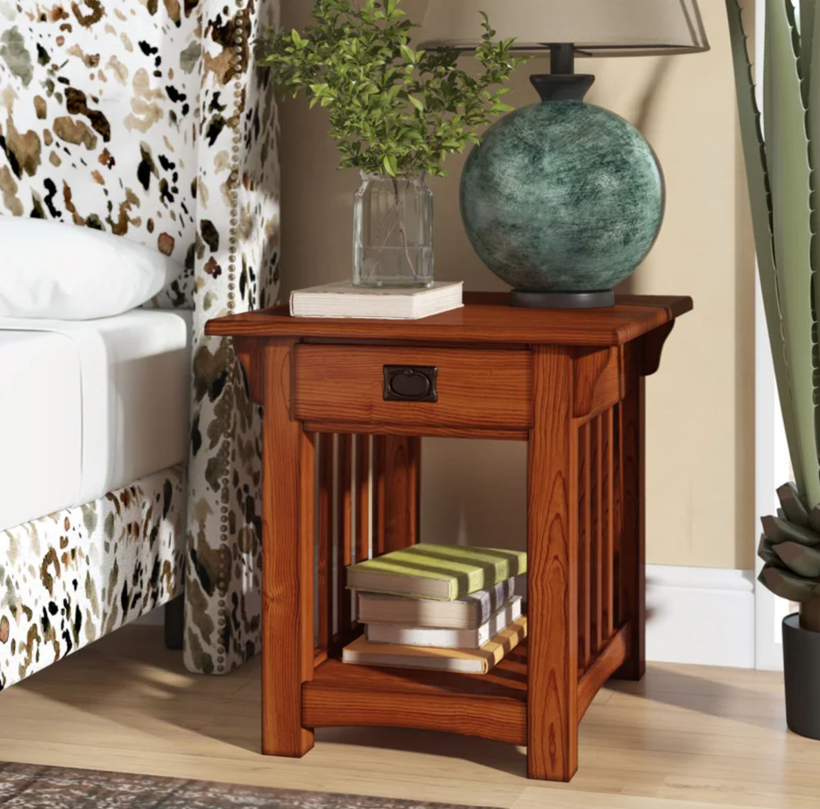 Mission Solid Wood End Table in Medium Oak thumbnail 2