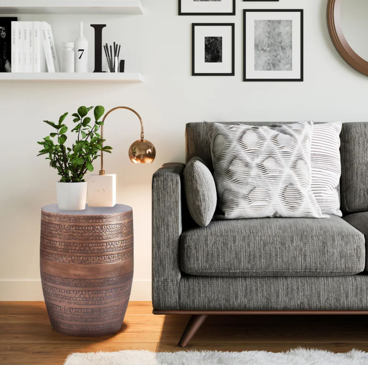 Calveston Iron Drum End Table thumbnail 2