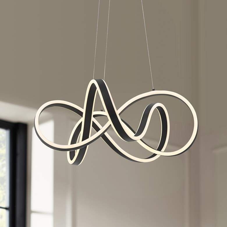 Possini Euro Helix Sand Black LED Spiral Pendant Light thumbnail 2