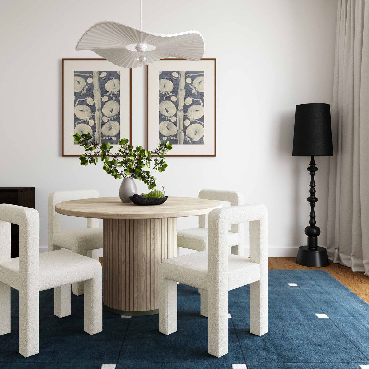 Cream Boucle Dining Chair thumbnail 2