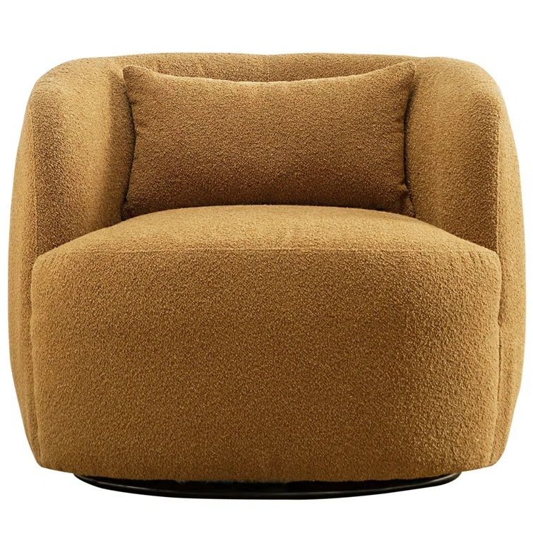 Arijit Boucle Upholstered Swivel Armchair thumbnail 3