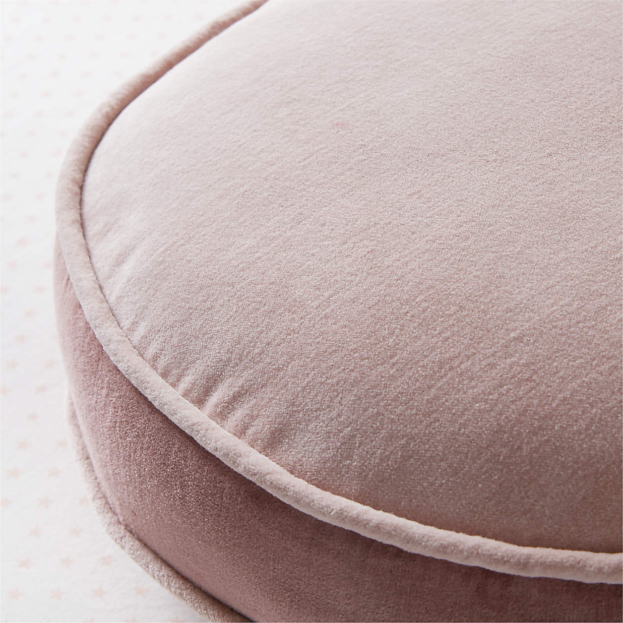 Harriet Round Rosy Mauve Velvet Kids Throw Pillow thumbnail 3