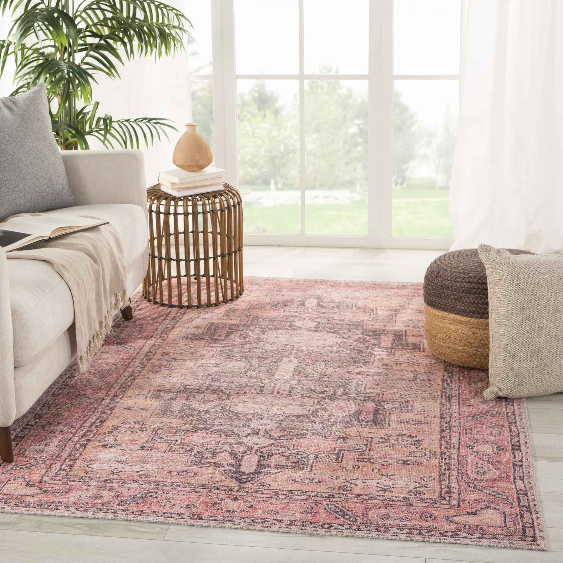 Cosima Medallion Pink and Dark Purple Rug-9'x12' thumbnail 2