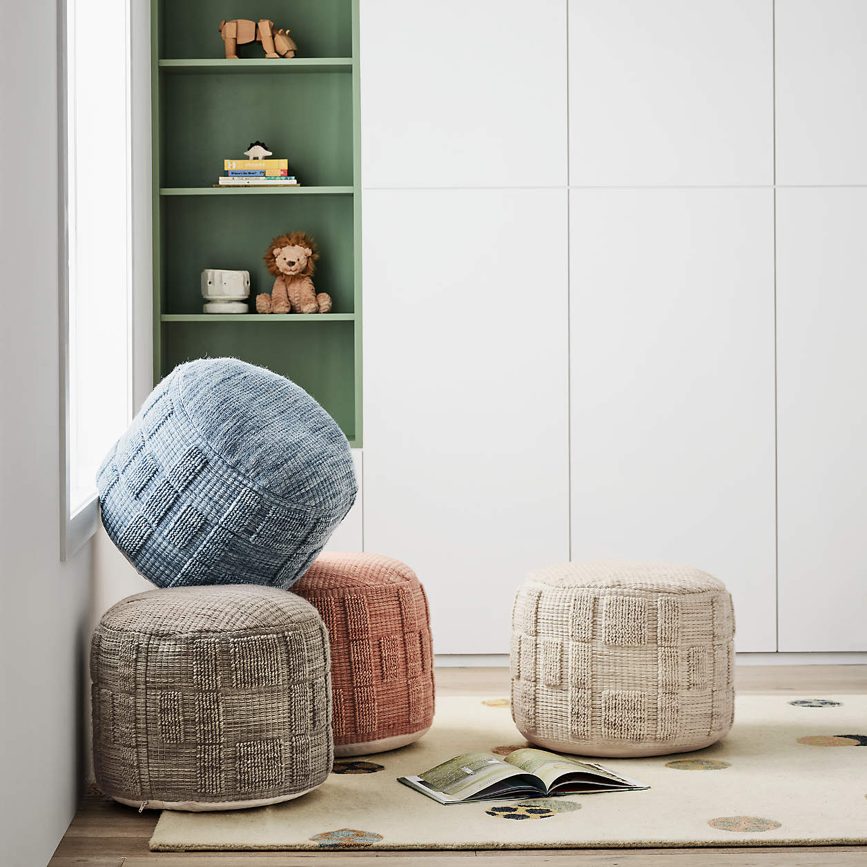 Zio Terracotta Pink Kids Pouf thumbnail 2