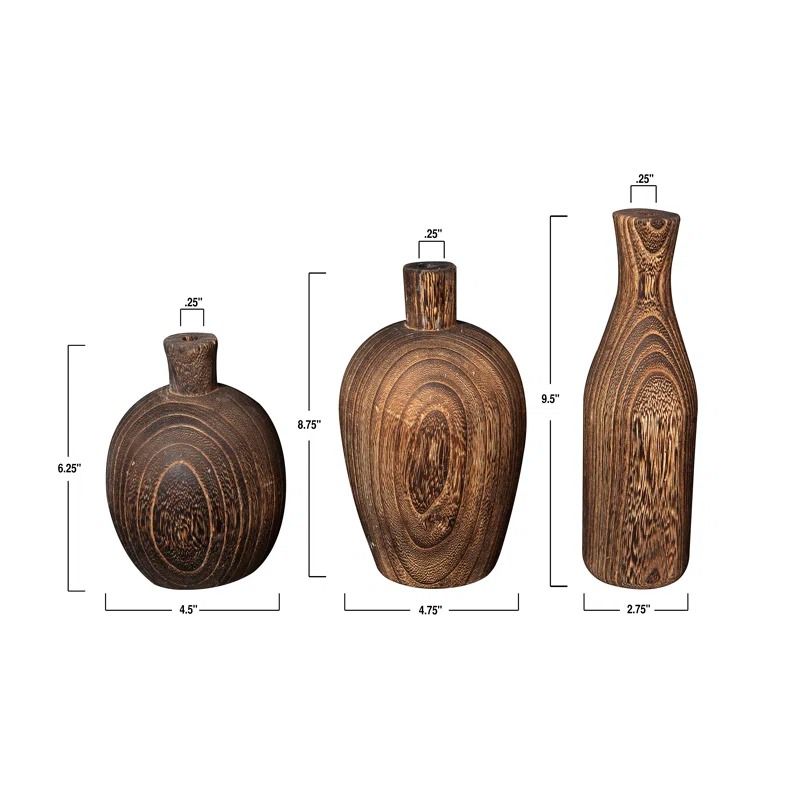 Karina Wood Table Vase Small thumbnail 3