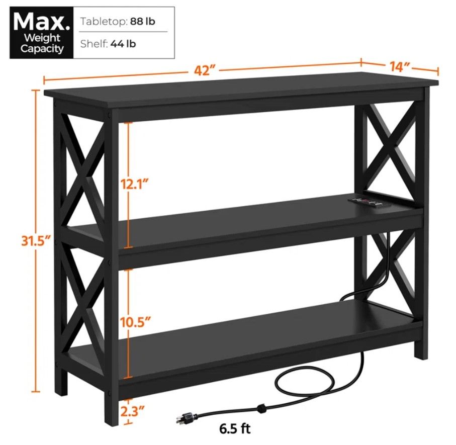 Bergmann 42" Console Table with Power Outlets thumbnail 6